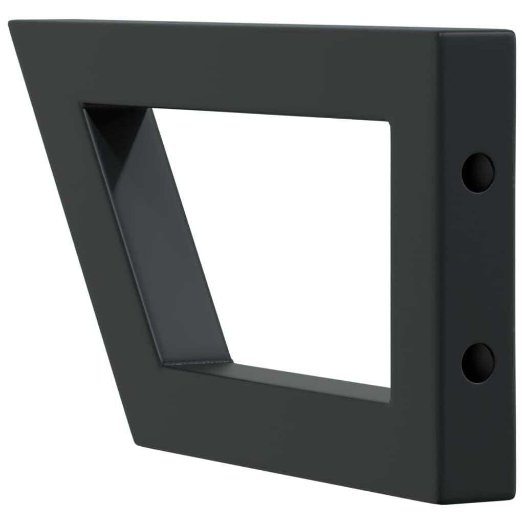 vidaXL Gootsteenplankdragers 2 stuks zwart trapeziumvormig
