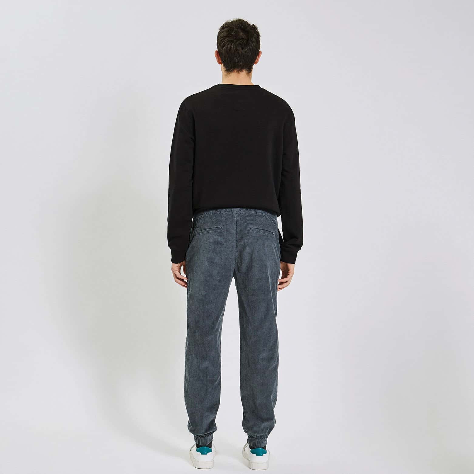 Pantalon jogging en velours Bleu moyen