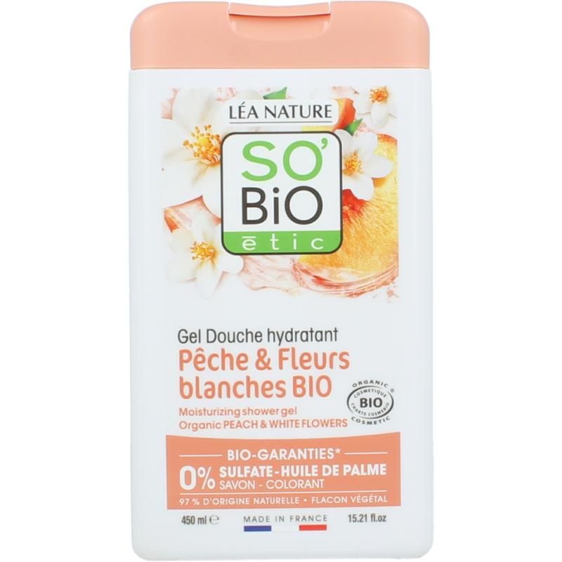 So Bio Etic Showergel Peach & White Flowers Bio (450 ml)