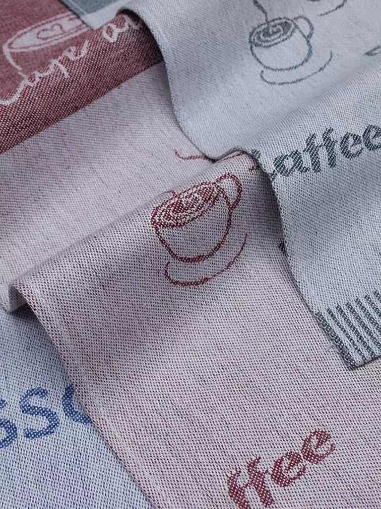 KRACHT Halbleinen Jacquardtuch 3er Pkg Coffee bunt