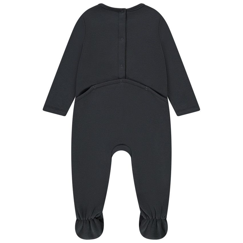 Dors-bien en jersey contrecollé print fleur pour bébé fille - Gris foncé