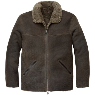 Herren-Lammfelljacke, Marone