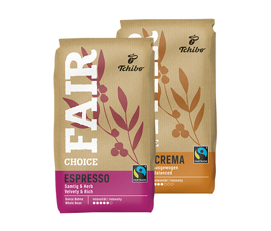 Fairchoice Probierset Espresso & Caffè Crema - 2 x 1 kg Ganze Bohne