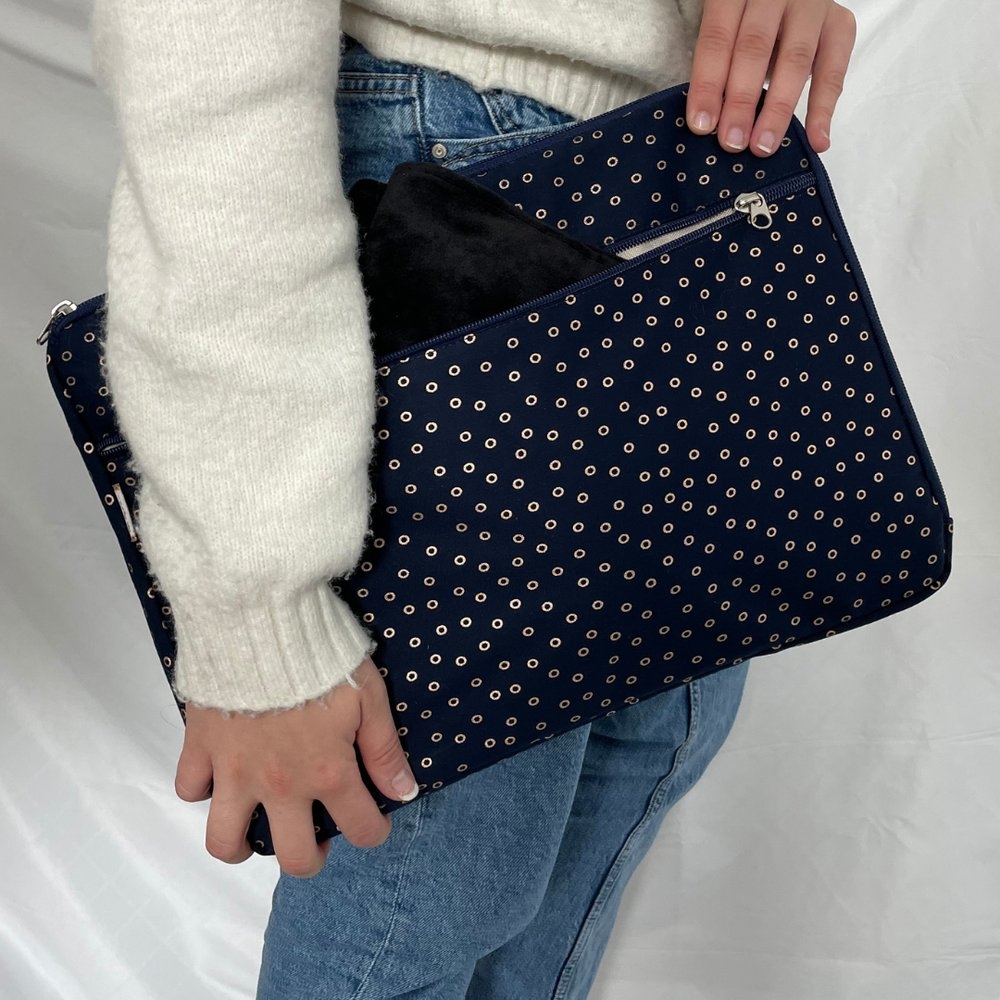 Pochette Ordinateur 15 Pouces Fleuri Kaki