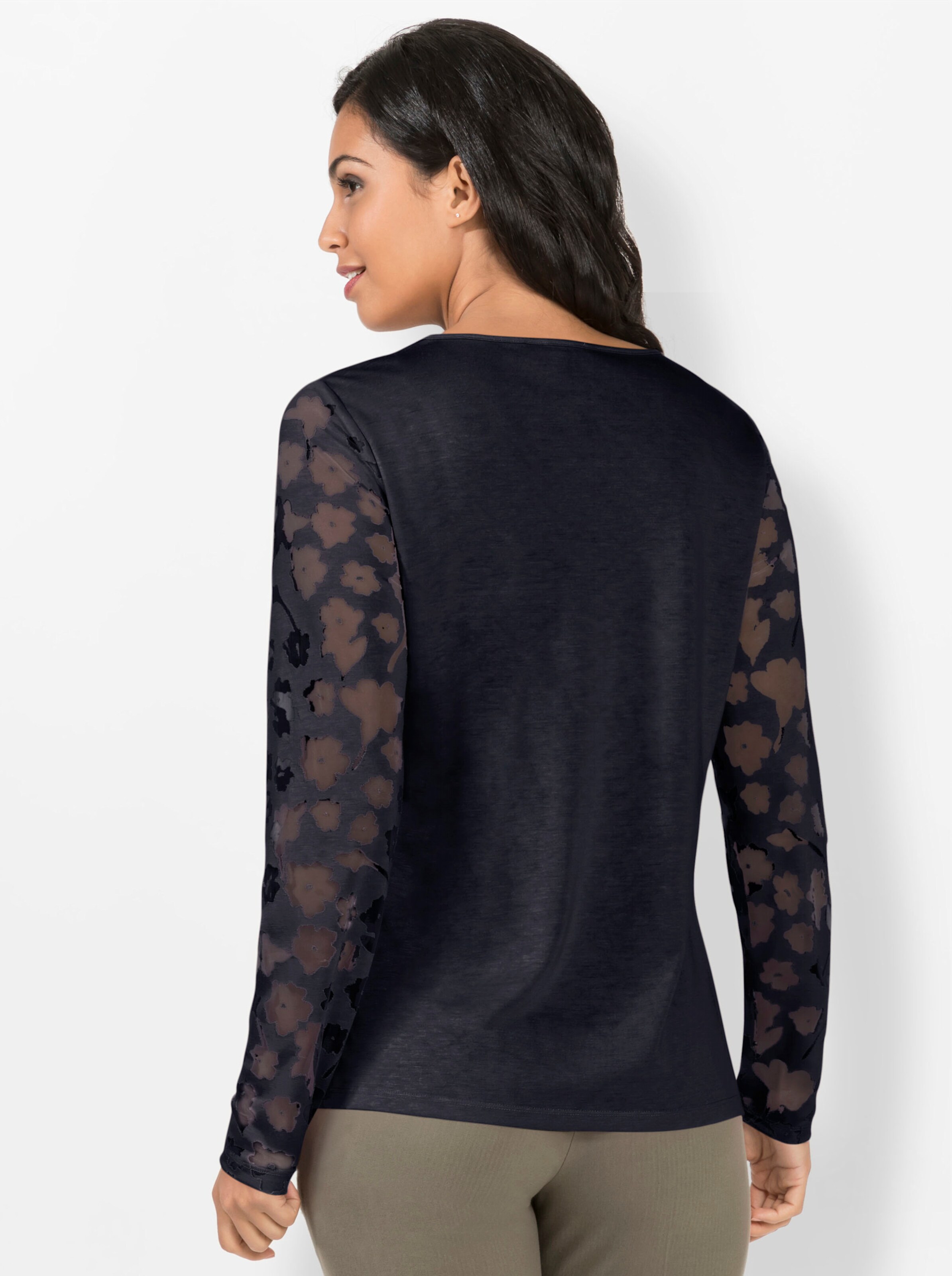 Langarmshirt in marine