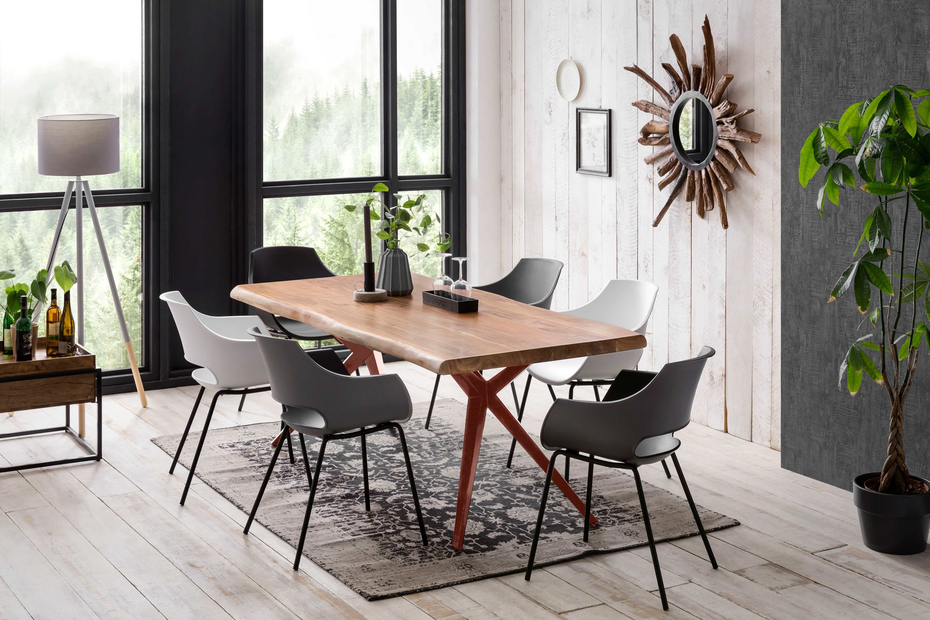 Tisch 200x100 Akazie Metall Holztisch Esstisch Speisetisch Küchentisch Esszimmer