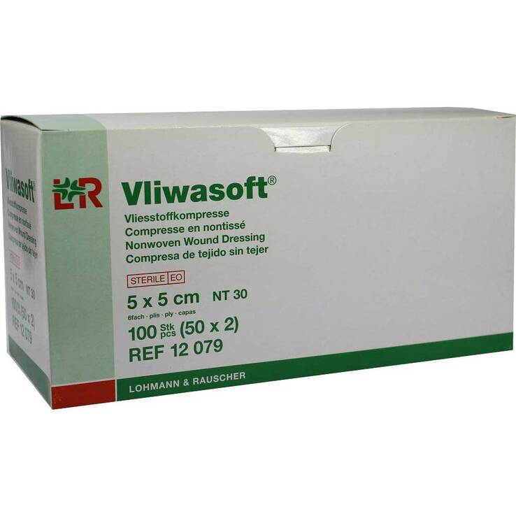 Vliwasoft Vlieskompressen 5x5cm 6-lagig steril, 50X2 St