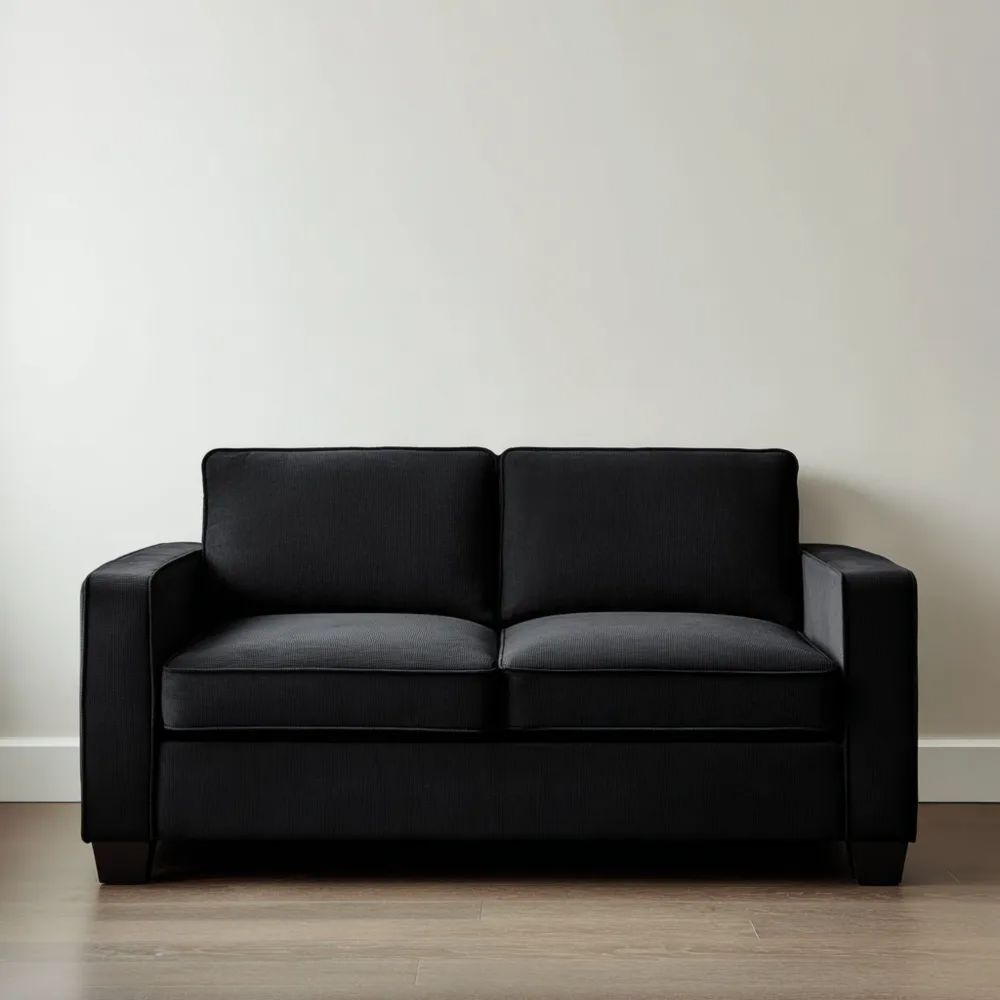 2-Sitzer-Sofa - Stoffbezug - 150x85x90 cm - Schwarz - Modernes Design