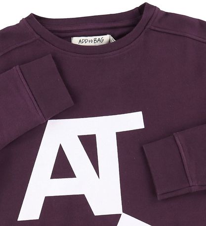 Add to Bag Sweatshirt - Dunkel Lila m. Print
