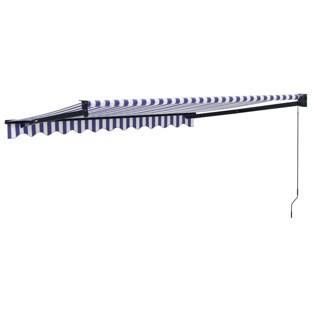 Auvent rétractable bleu et blanc 3x2,5 m tissu et aluminium