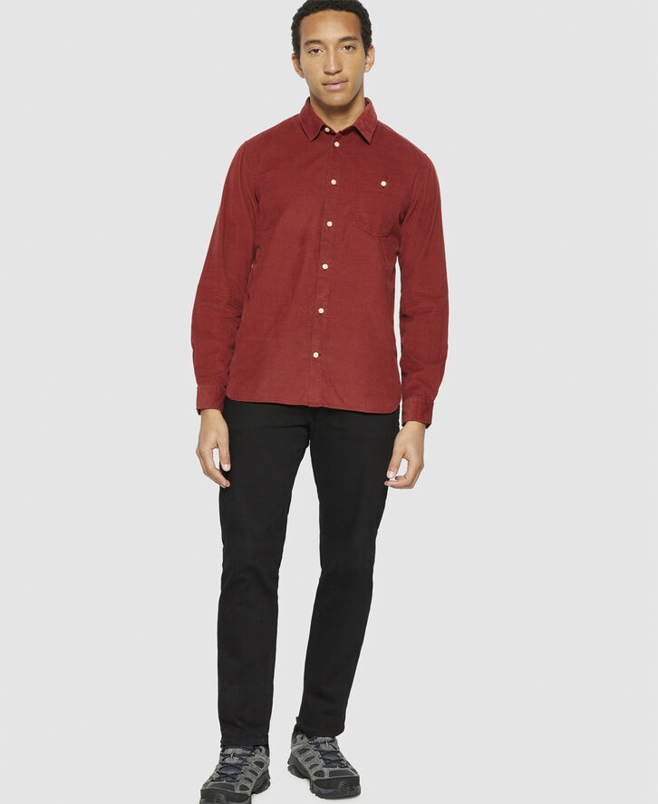 Knowledge Cotton Apparel Regular fit corduroy shirt - GOTS/Vegan Fired brick