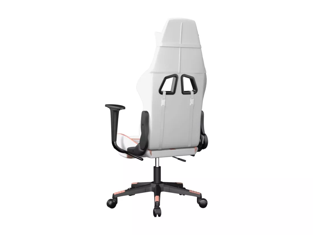 Chaise de jeu de massage avec repose-pied Blanc&Rose Similicuir