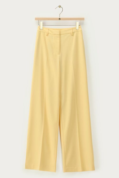 Gele basic wide leg pantalon