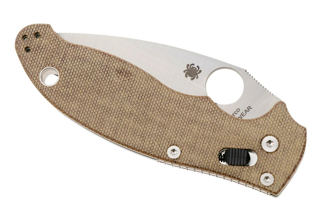 Spyderco Manix 2 CPM Cru-Wear C101MPCW2 Brown Canvas Micarta zakmes