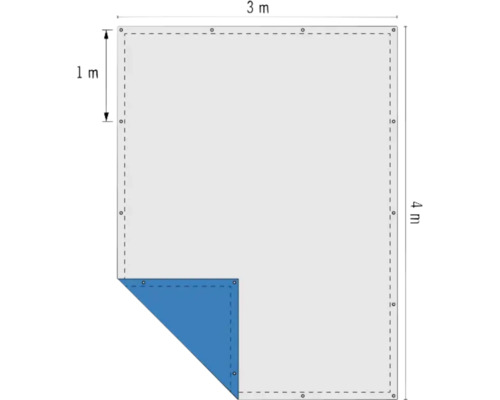 Geweven zeildoek, universeel zeildoek, 140 g/m², zilverblauw, 3 x 4 m