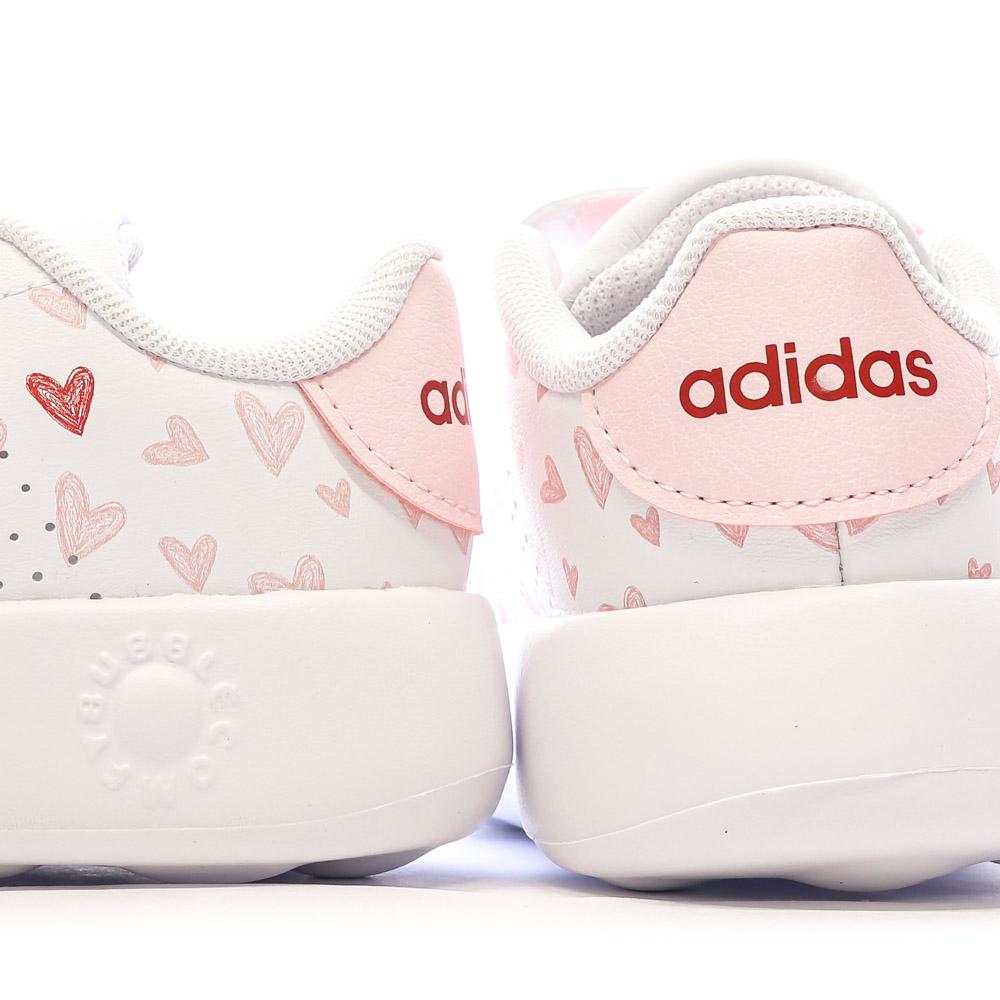 Adidas Baskets Blanches/Roses Fille Adidas Advantage Cf