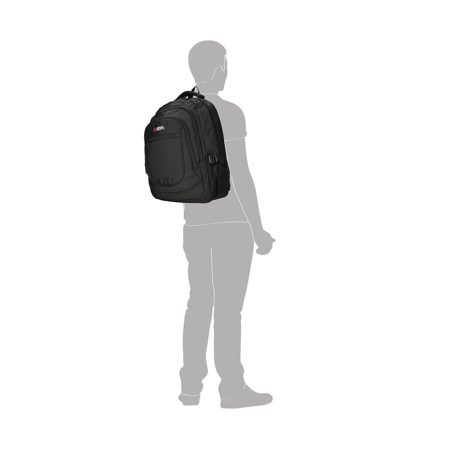 Enrico Benetti Santa Cruz 17.3'' Laptop Backpack dots black white