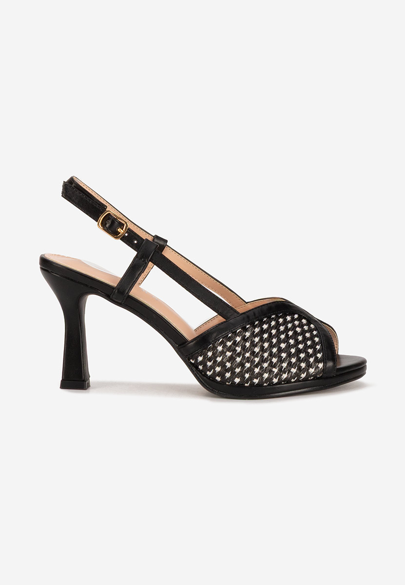 Sandales à talon noires Wave