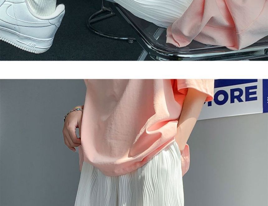 Nightbell - Hoge taille effen gesmokte shorts