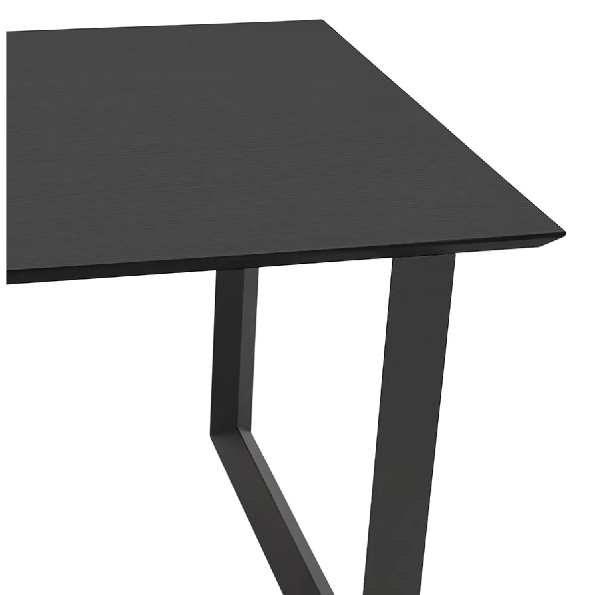 Alterego Bureau GIMINI bois/métal noir - 130x70 cm