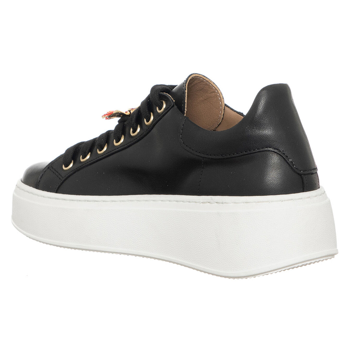 Loretta Pettinari Sneakers en Cuir Farfa noir/rouge