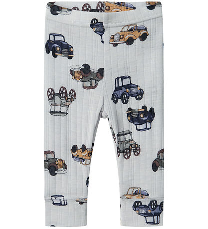 Name It Leggings - Wolle - Noos - NbmWang - Grau Dawn m. Autos