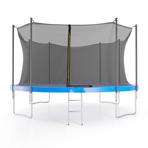 Cama elástica de 427 cm (14 pés) para uso interno, com rede de segurança, tapete de proteção e escada.