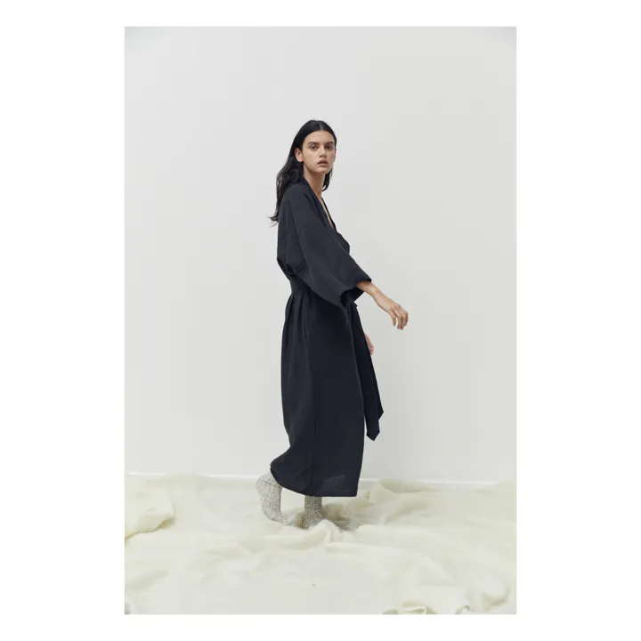Deiji Studios Robe Ceinturée 02 Lin | Noir