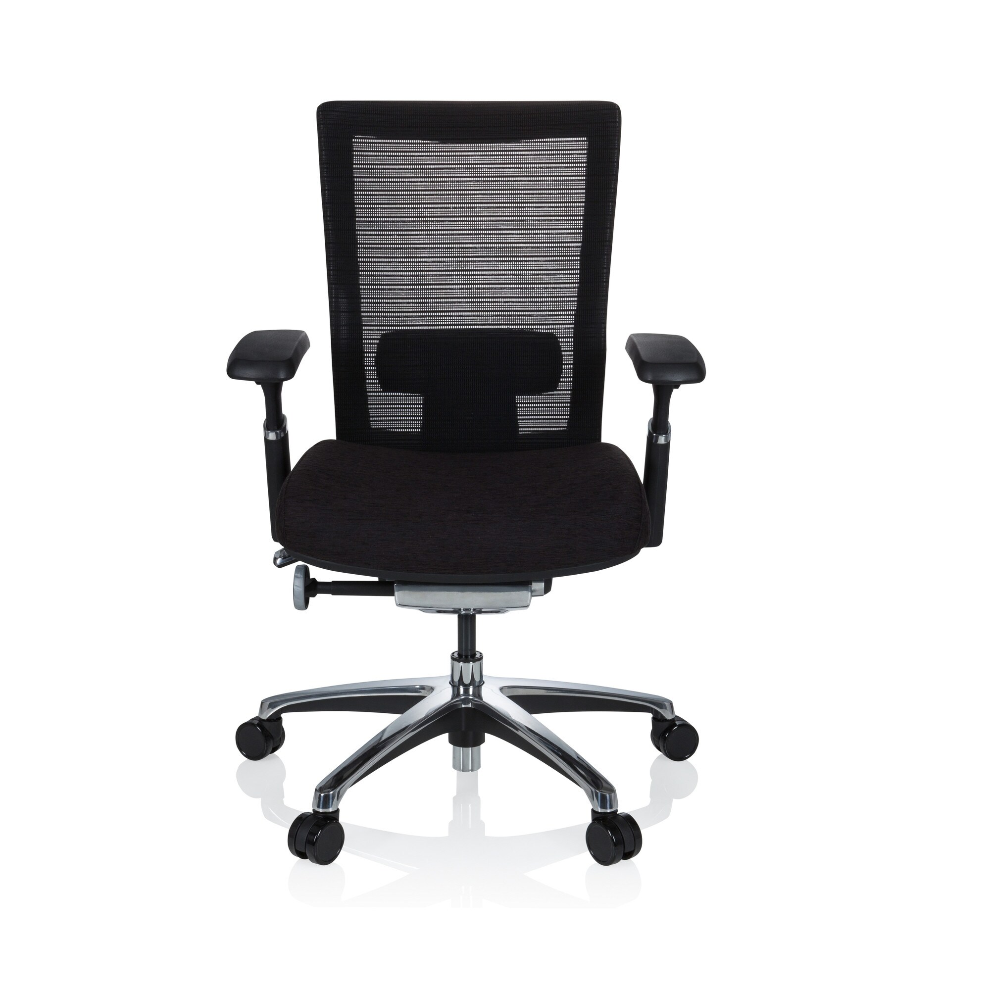High End Bürostuhl NOVA PRO ALU Stoff/Netzstoff mit Armlehnen hjh OFFICE