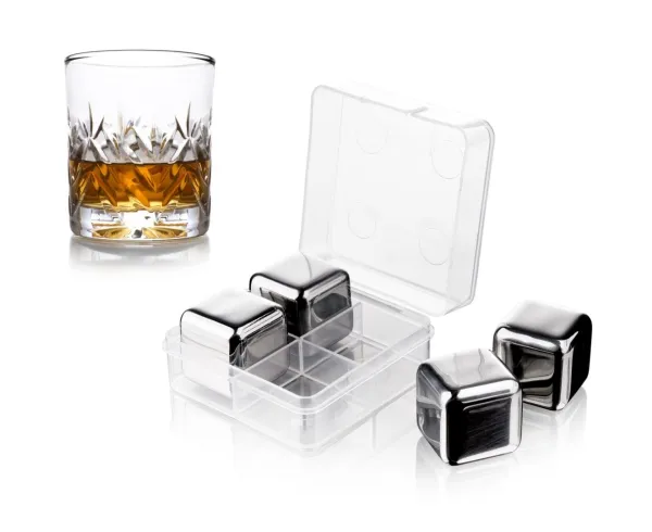 Vacu Vin Isterninger - Ægte Rustfrit Stål - Whisky Sten - 4 stk