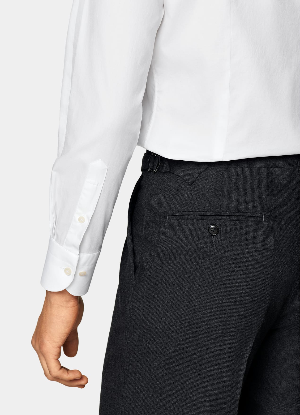 Chemise coupe très ajustée en twill blanche