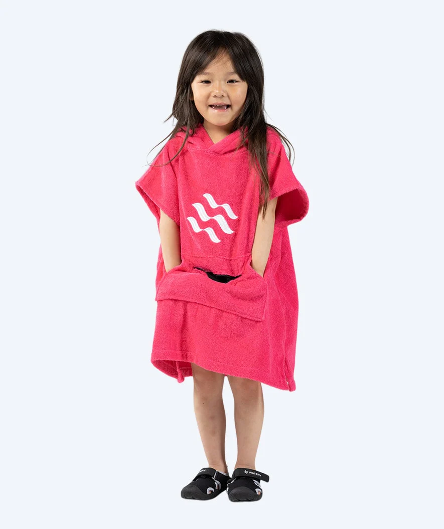 Watery badeponcho til børn - Bomuld - Pink