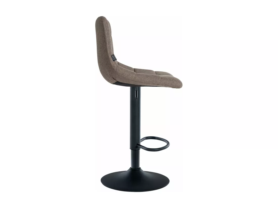 Lot de 2 Tabouret de bar - Tissu & Métal - Taupe - Jerry