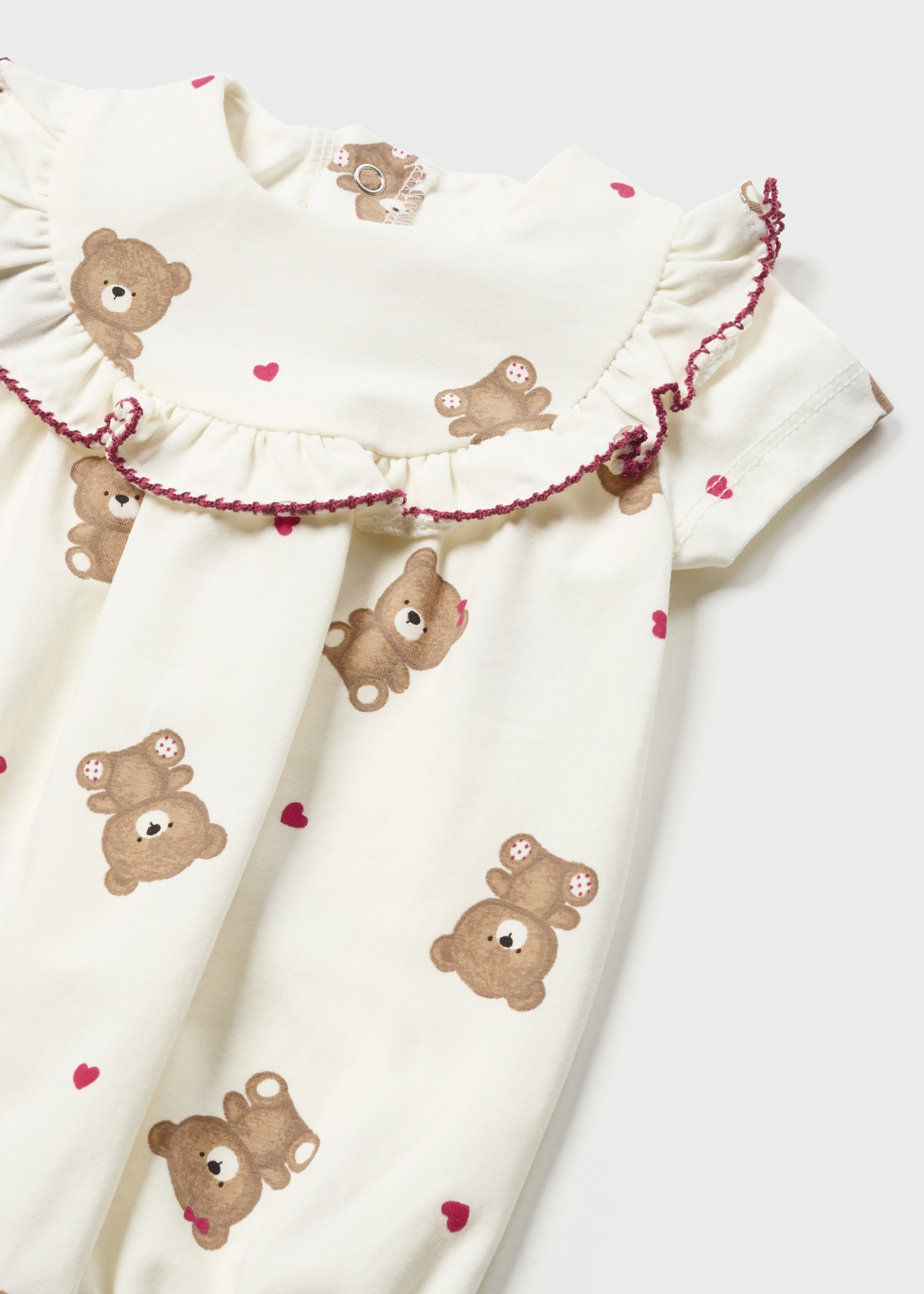 Conjunto de 2 pijamas curtos de algodão sustentável para recém-nascidos.