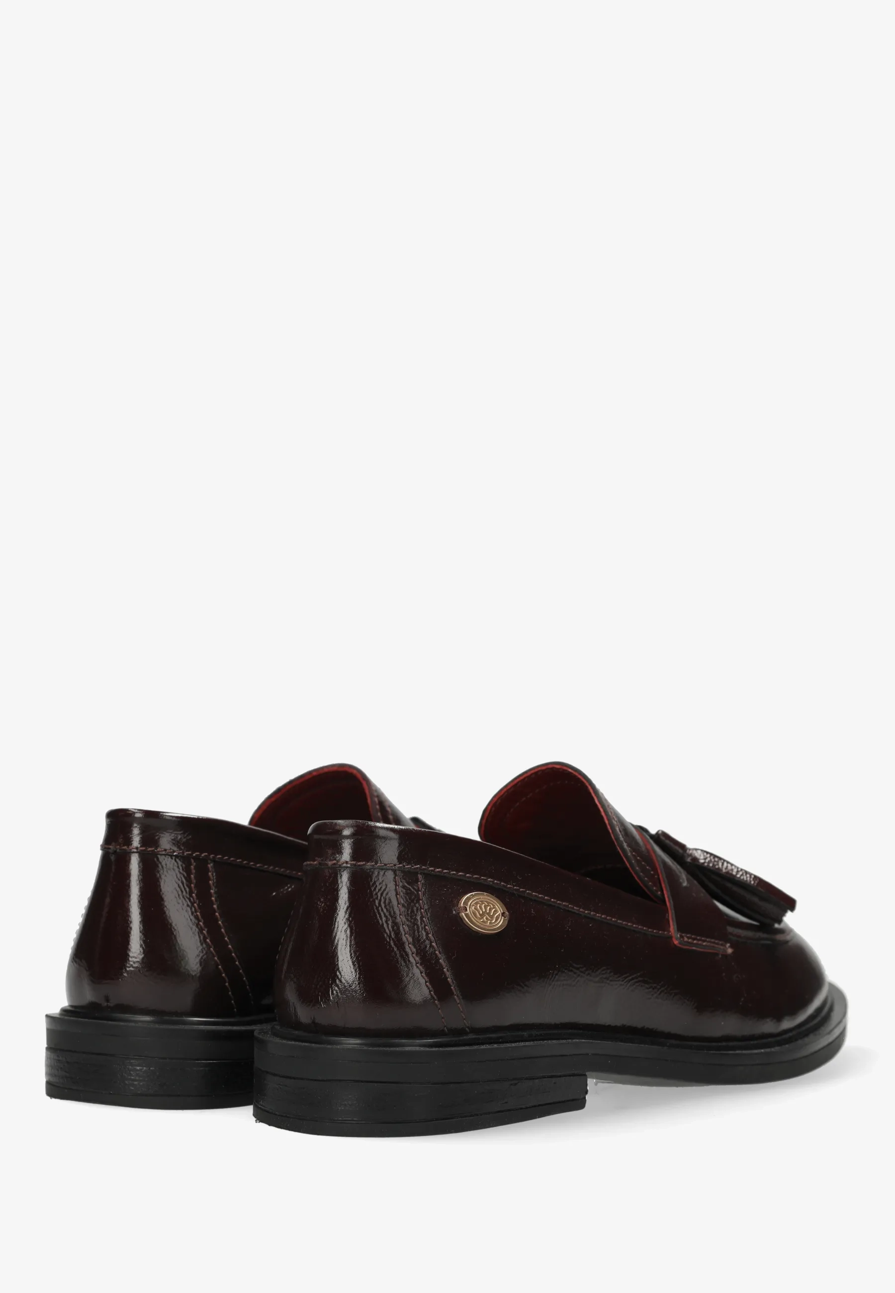 FAIRY MOCCY Loafer Wrinkle Patent Bordeaux Red
