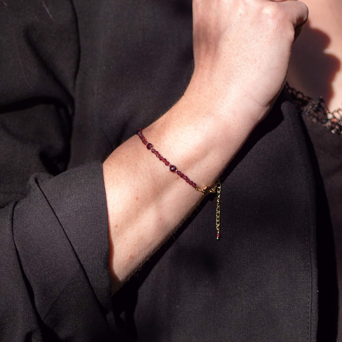 Collier et bracelet Paloma en pierres Grenat