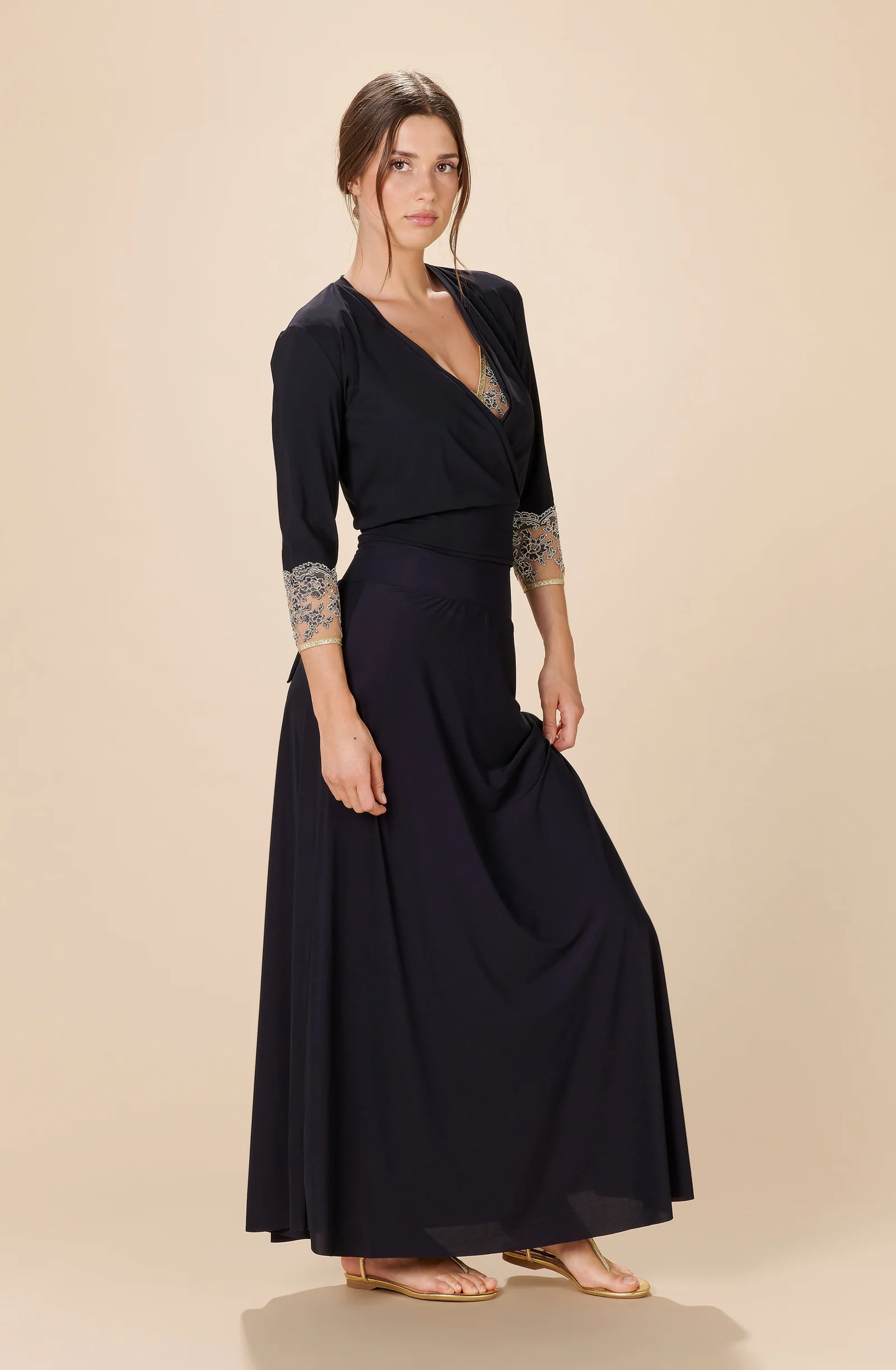 tally Cache-cœur manches longues broderie marine Noir
