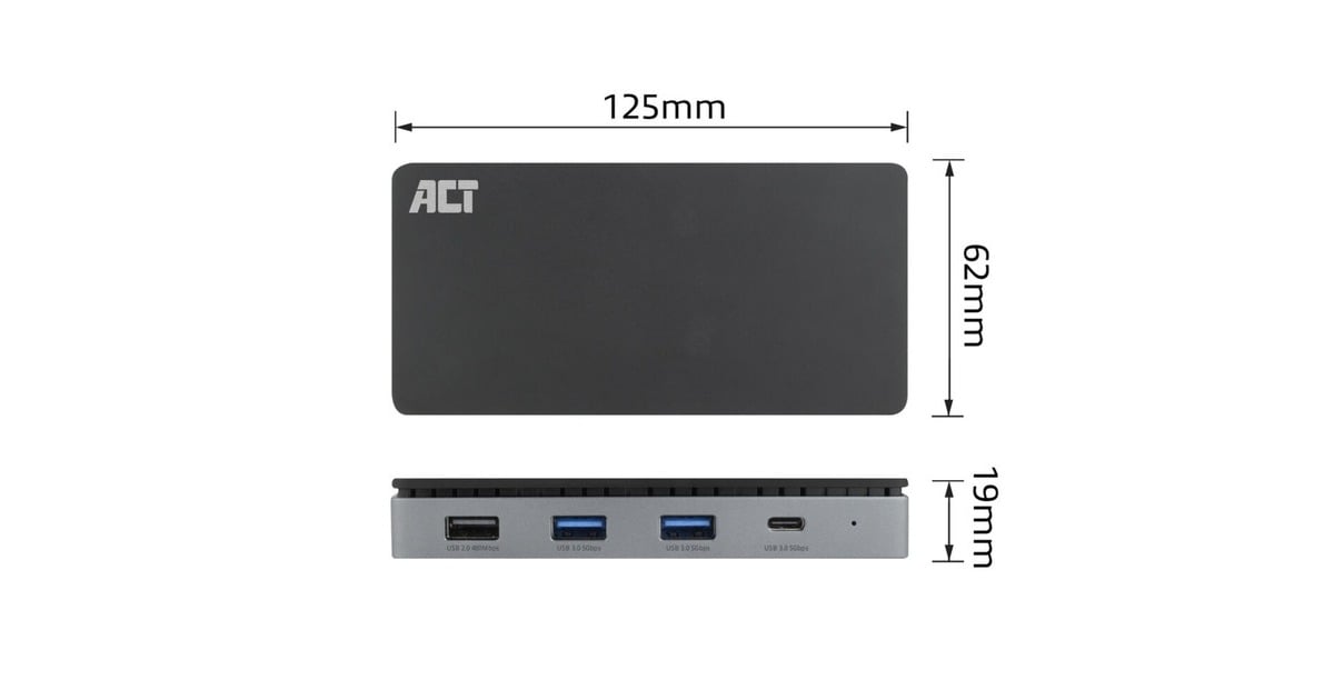 ACT ConnectivityUSB-C 4K MST dockingstation  (Zwart/grijs)