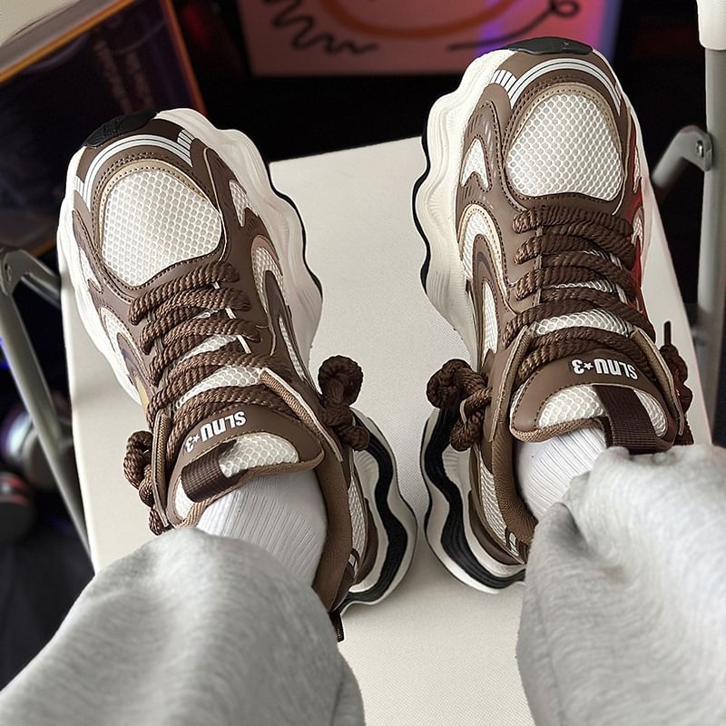 Tanzanite - Platform tweekleurige sneakers