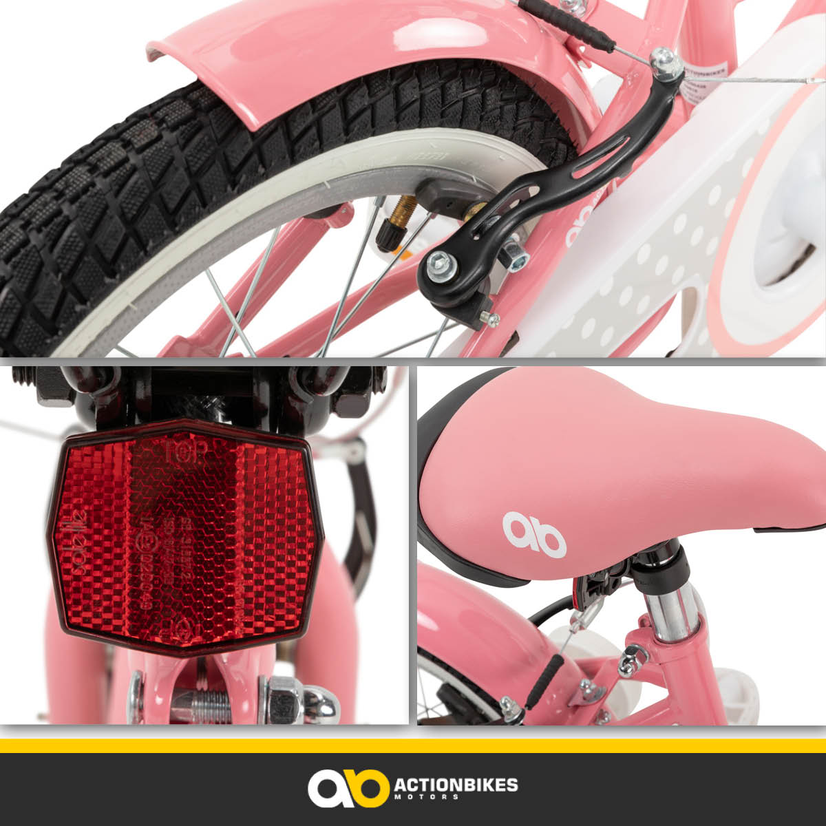 Actionbikes Kinderfahrrad Starlight 16 Zoll, Rosa, Stützräder, Fahrradkorb, Klingel, Kettenschutz (Classic)