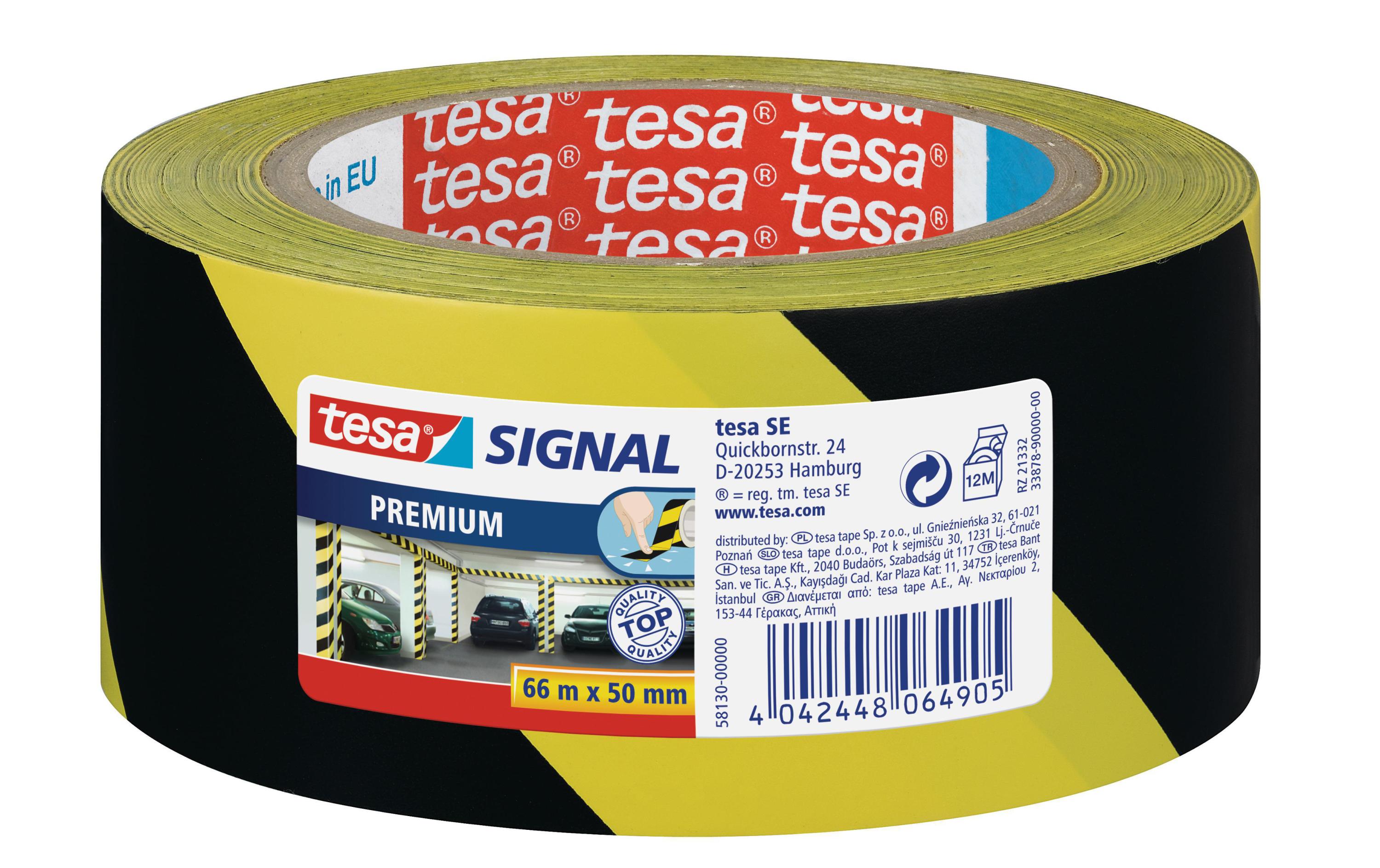Absperrband Signal 66 mx 50 mm Schwarz/GelbSichtbare Markierungen und Absperrungen