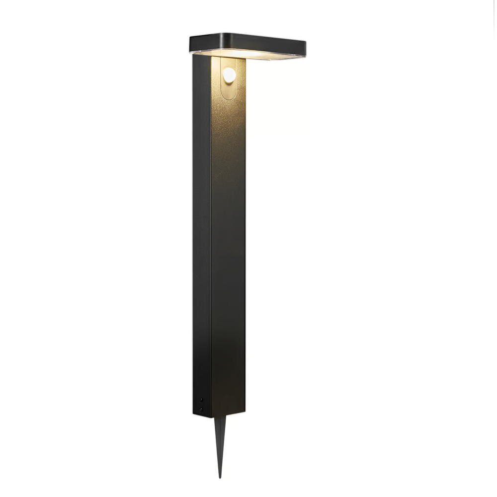 Rica LED solar padverlichting in zwart, 5W, 450lm, IP44, met bewegingssensor, vierkant