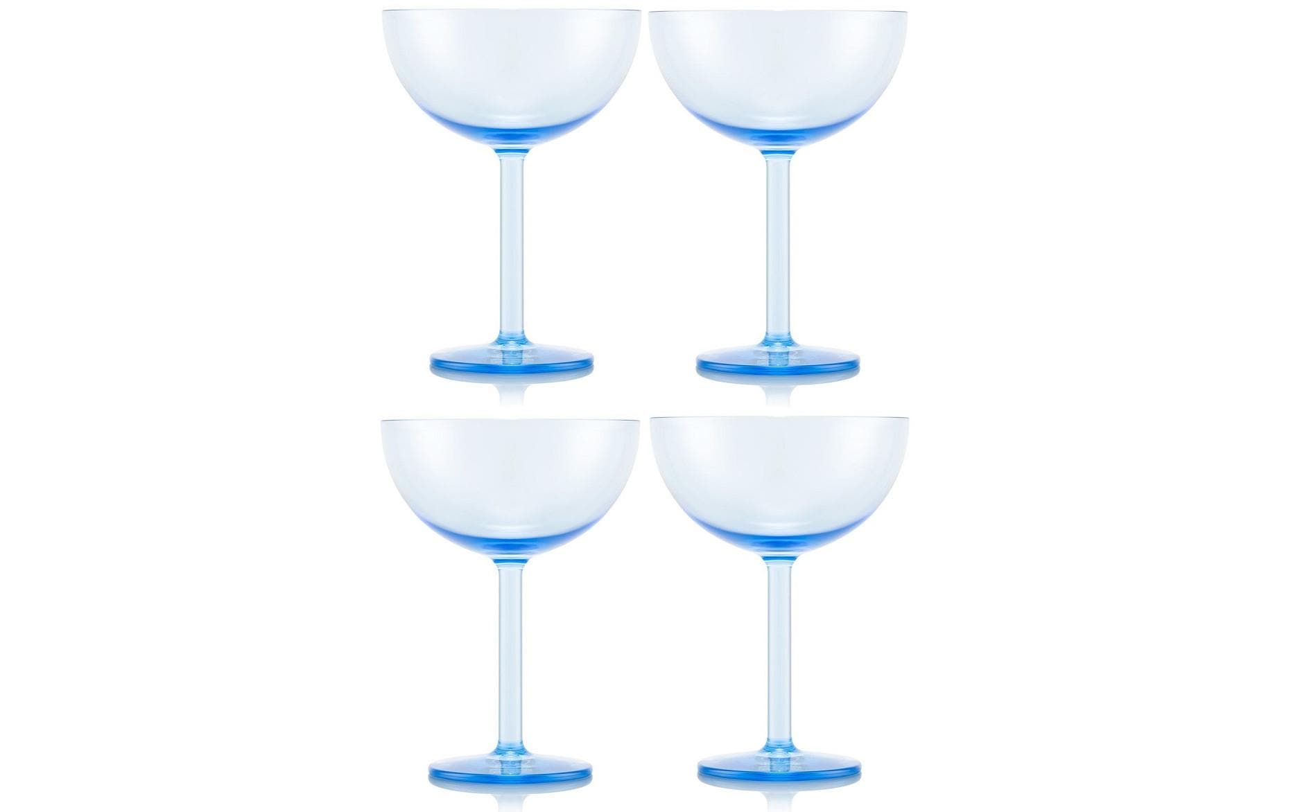 Outdoor-Champagnerglas Oktett 280 ml, Blau, 4 StückChampagner-Coupégläser für draussen