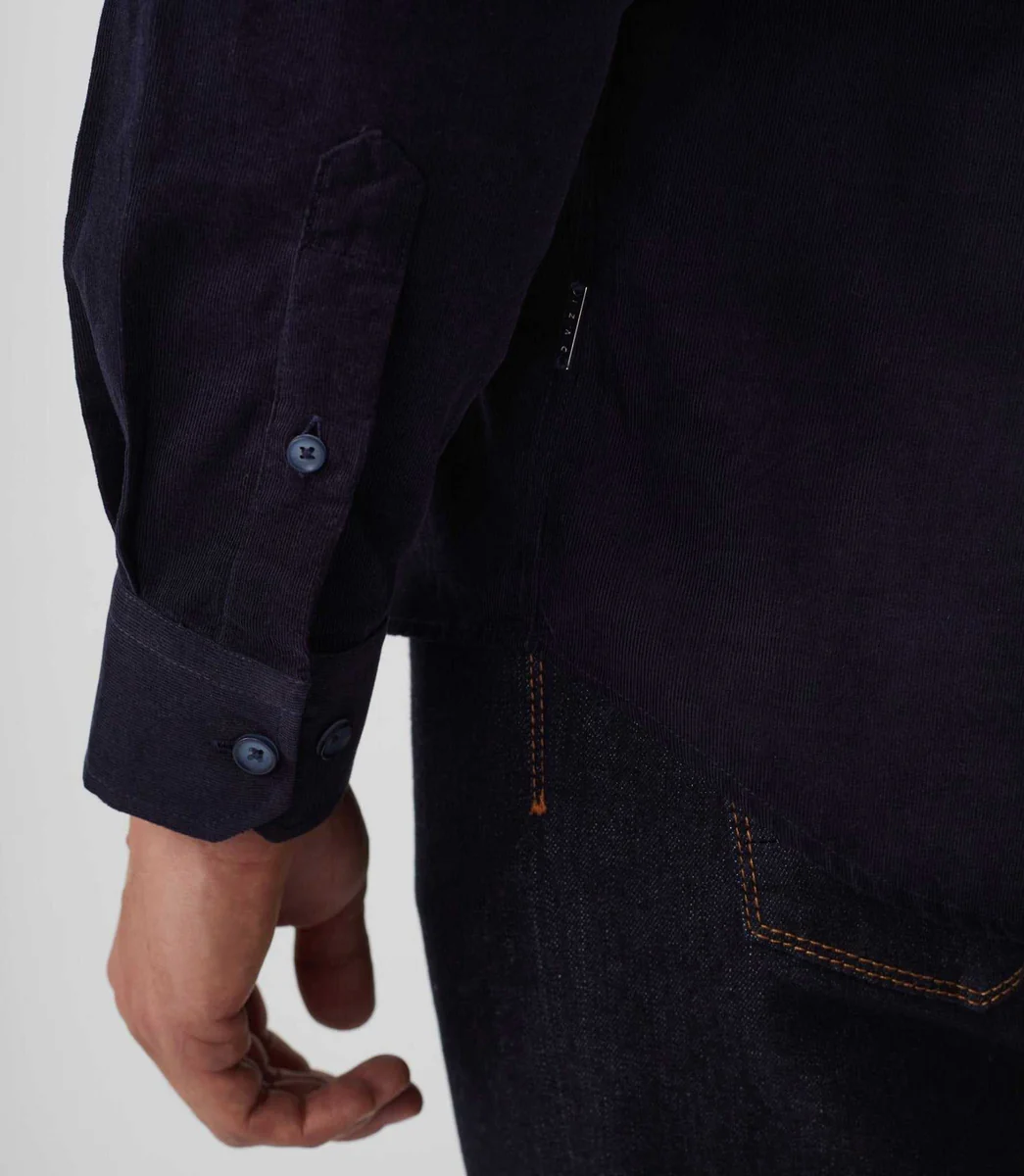 Chemise casual velours marine 