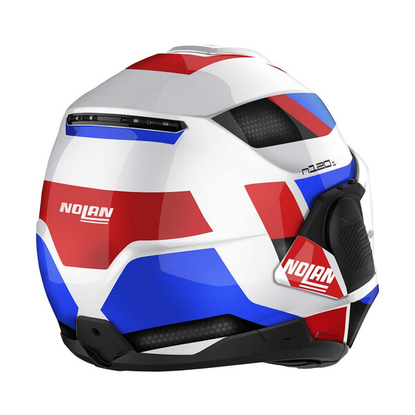 Nolan - Casque N120-1 Subway N-Com Blanc / Bleu / Rouge / Noir / Brillant