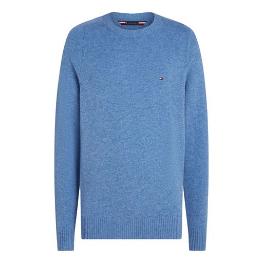 Tommy Hilfiger Lambswool Crew Neck Pullover, Blue Spell Heather, M