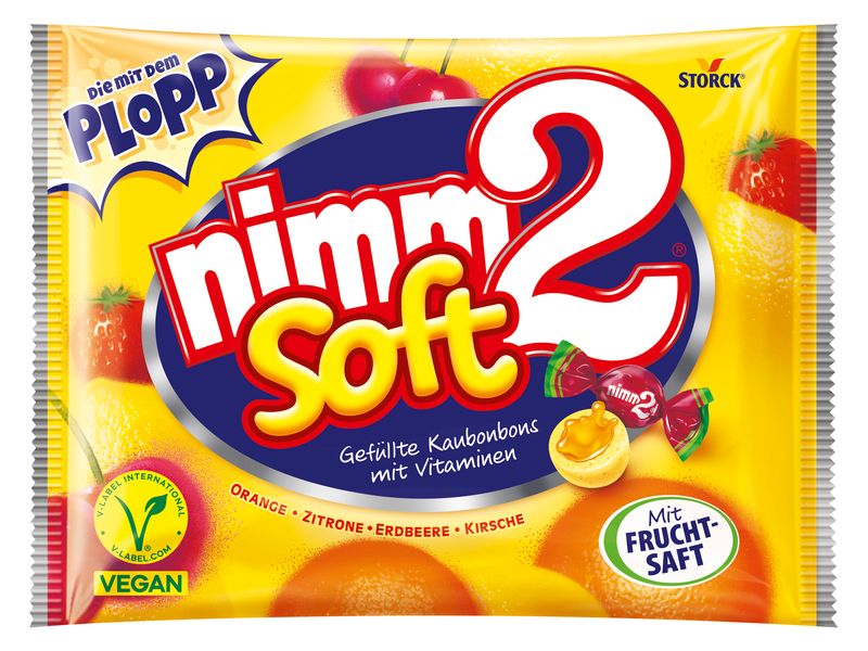 Storck Kaubonbon Nimm2 soft Fruchtmix 800 g Gefüllte Kaubonbons mit Vitaminen
