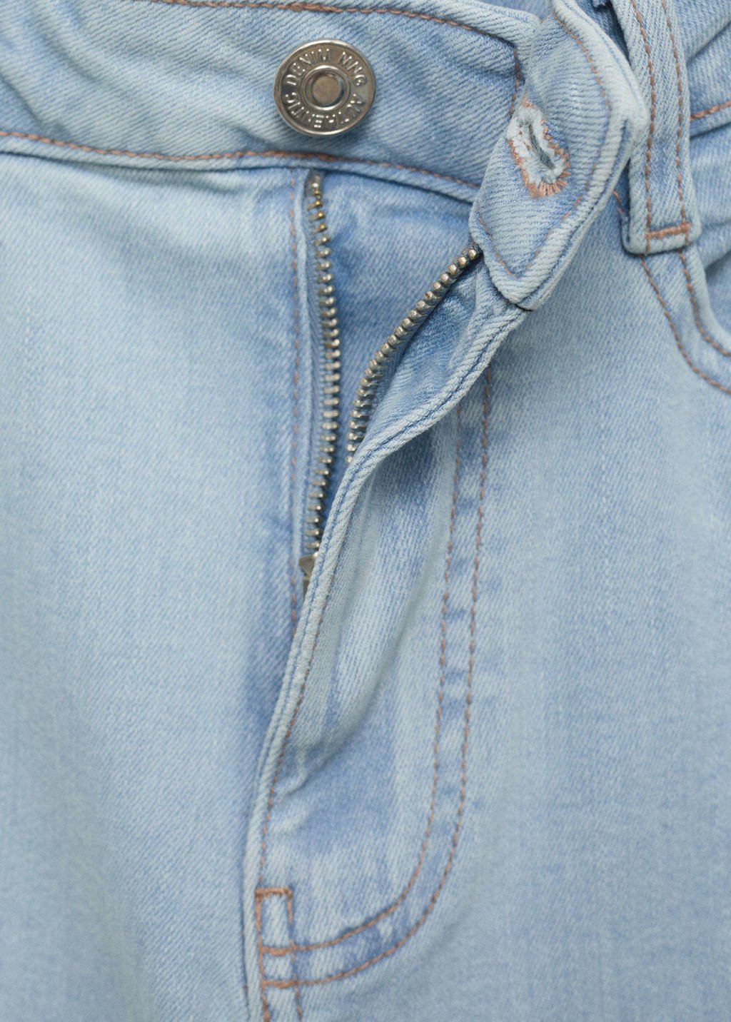 MANGO TEEN flared regular waist flared jeans light blue denim