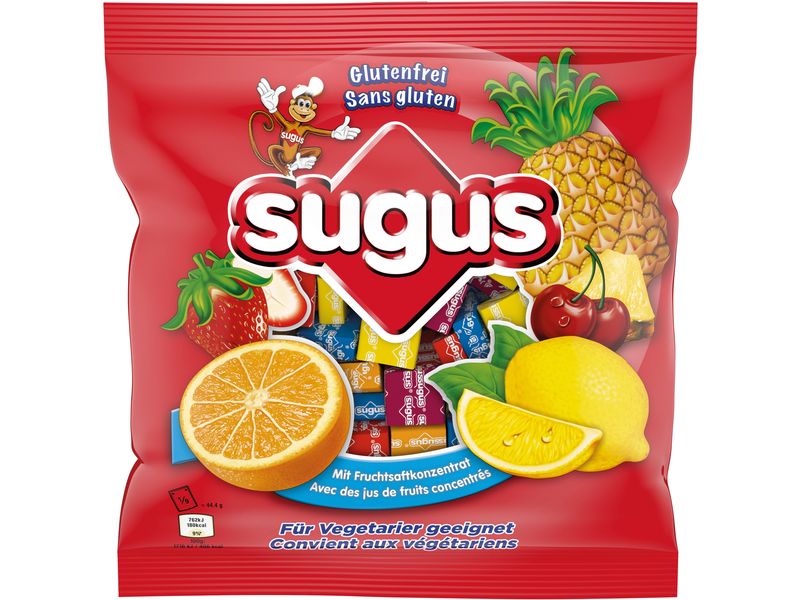 Sugus Kaubonbon glutenfrei 400 g Kaudragees mit Fruchtgeschmack und konzentrierten Fruchtsäften