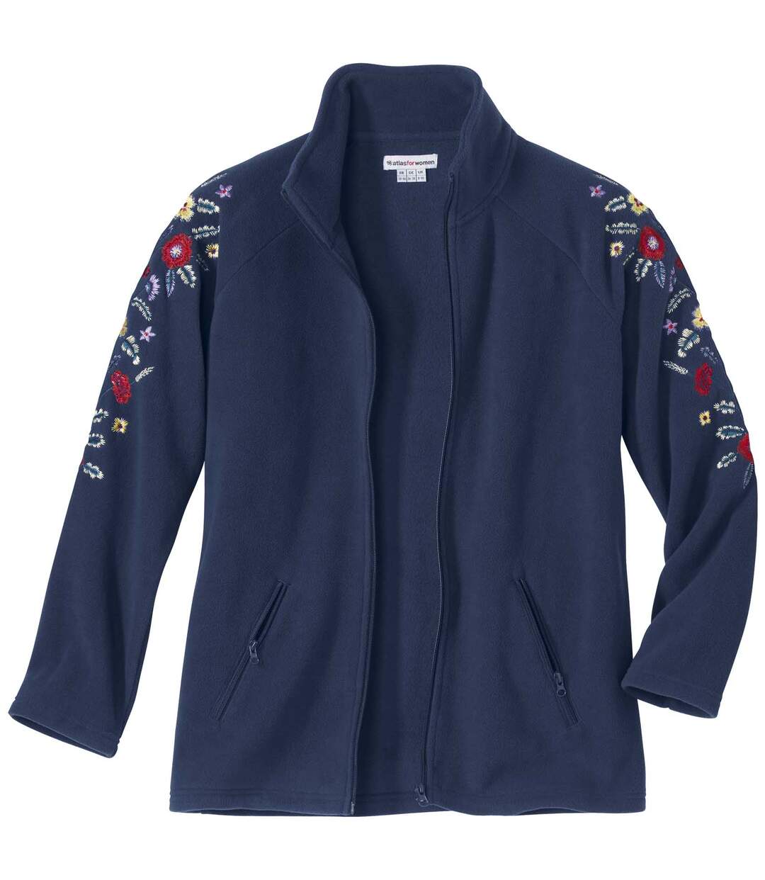 Veste Polaire Brodée de Fleurs